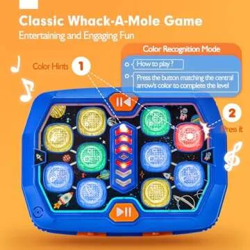 hahaland Toys for Ages 5-7 - Interactive Whack A Game with Sound and Light Stem Montessori Toy Fun Gifts for Early Learning Education Birthday Gift for Kids Age 3 4 5 6 7 8 Years Old Boys Girls