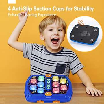 hahaland Toys for Ages 5-7 - Interactive Whack A Game with Sound and Light Stem Montessori Toy Fun Gifts for Early Learning Education Birthday Gift for Kids Age 3 4 5 6 7 8 Years Old Boys Girls