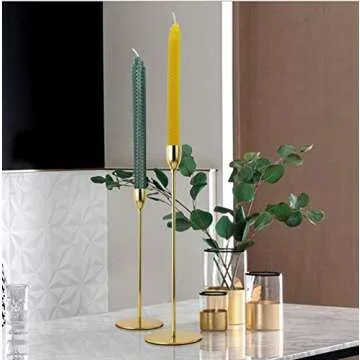 XIANGZHU Set of 12 Beeswax Dark Green Taper Candles, Premium Quality 10 Inch Smokeless Dripless Uncented Long Candles Smokeless and Dripless Household, Wedding, Party, and Home Décor