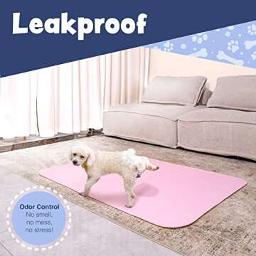 2 Pack Washable Reusable Pee Pads for Dogs | XL (39" x 31") Blue, Pink | 100% Waterproof & Extra Absorbent Incontinence Bed Pads | Large Non-Slip Puppy Pads | Pet Training & Housebreaking