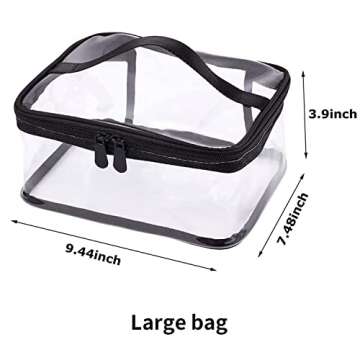 Louise Maelys Portable Clear Makeup Bag Zipper Waterproof Transparent Travel Storage Pouch Cosmetic ...