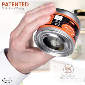 Luminar 24-Pack Resealable Chafing Fuel Cans - Premium 6 Hour Burn Ideal for Catering Events