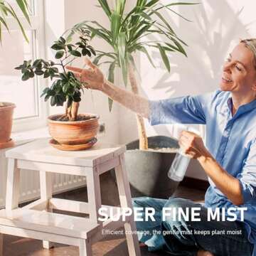 Spray Bottle For Hair, Continuous Mister Empty Spray Bottles, Ultra Fine Mist Water Sprayer for Hairstyling, Cleaning, Plants, Pets, Barbers, Salons, Essential Oil Scents - 2 Pack 6.8 OZ