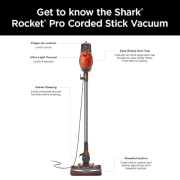 Shark HV302 Rocket Pet Corded Vacuum Lightweight Handheld