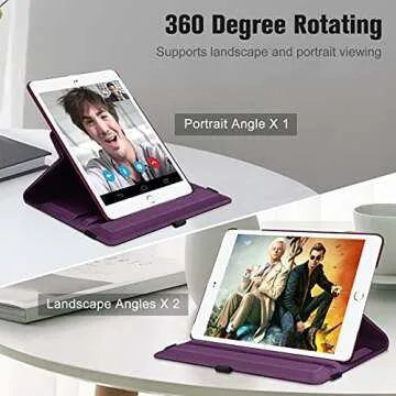 Fintie Rotating Case for iPad 6th / 5th Generation (2018/2017), iPad Air 2 / Air 1 (9.7 Inch) - 360 Degree Rotating Stand Cover Auto Sleep Wake, Purple