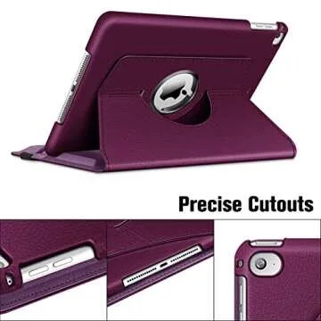 Fintie Rotating Case for iPad 6th / 5th Generation (2018/2017), iPad Air 2 / Air 1 (9.7 Inch) - 360 Degree Rotating Stand Cover Auto Sleep Wake, Purple
