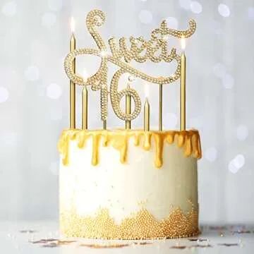 Sweet 16 Cake Topper & Candle Set for Vibrant Celebrations