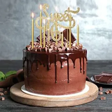 Sweet 16 Cake Topper & Candle Set for Vibrant Celebrations