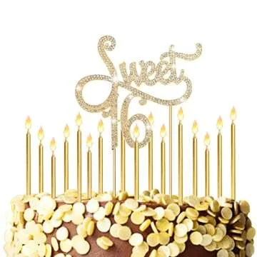 Sweet 16 Cake Topper & Candle Set for Vibrant Celebrations