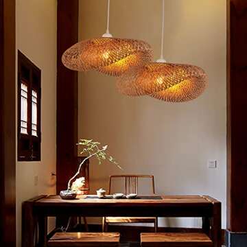 Farmhouse Bamboo Pendant Light - Elegant Hanging Fixture