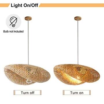 Farmhouse Bamboo Pendant Light - Elegant Hanging Fixture