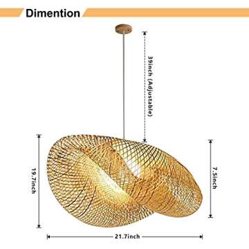 Farmhouse Bamboo Pendant Light - Elegant Hanging Fixture