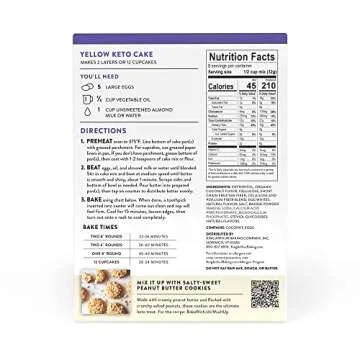 King Arthur Baking Keto Cake Mix, Yellow, 2g Net Carbs 0g Added Sugar Per Serving, Low Carb & Keto Friendly, 9oz, White