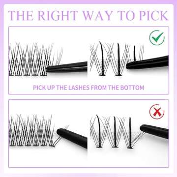VEYESBEAUTY Lash Clusters Kit Individual Lash Extensions with Bond & Seal DIY Multi-type Mixed False Eyelash Tray Bottom, Spike, Volume Lashes for Self Application at Home