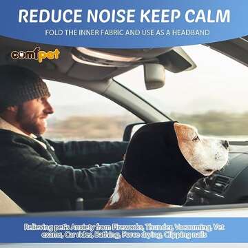 COMFPET Ear Wraps for Dogs, Dog Snood for Ear Hematoma, Pet Ear Muffs for Noise Bath, Ear Cover for ...
