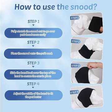 COMFPET Ear Wraps for Dogs, Dog Snood for Ear Hematoma, Pet Ear Muffs for Noise Bath, Ear Cover for Cats and Dogs, Calming Dog Neck and Ear Warmer, Ear Care(Black, XL)