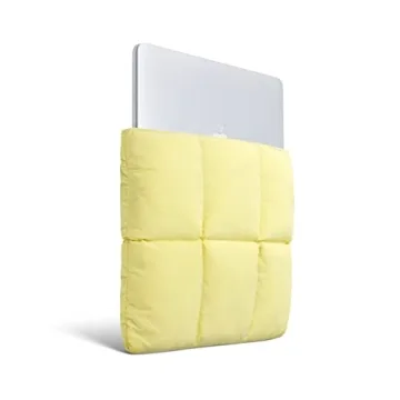 Comfyable Puffy Laptop Sleeve 13 Inch 14 Inch, Quilted Puffer Laptop Carrying Case for Women, Pillow Case Compatible for MacBook Air M3 2024 M2 M1, MacBook Pro M4 Pro/Max, 13 in 14 in Cover, Yellow