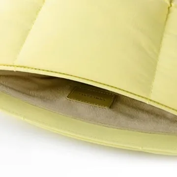 Comfyable Puffy Laptop Sleeve 13 Inch 14 Inch, Quilted Puffer Laptop Carrying Case for Women, Pillow Case Compatible for MacBook Air M3 2024 M2 M1, MacBook Pro M4 Pro/Max, 13 in 14 in Cover, Yellow