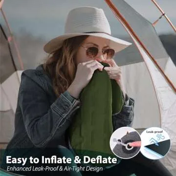 TREKOLOGY Inflatable Camping Pillow - Ultralight Backpacking, Hiking, Outdoor, Travel, Picnic, and Sleeping Pillow - Compact, Portable, Comfortable Camp Pillow for All Adventures ALUFT Plus SE
