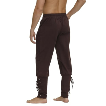 Men's Renaissance Costume Pants with Adjustable Cuffs