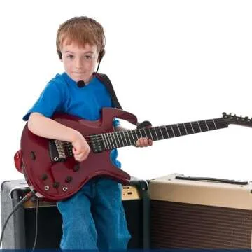 4E's Novelty Rockstar Costume Accessories Headset Prop - Fake Rock Star Singer Microphone and Headphones Halloween Costume Accessory for Kids & Adults Men Women Boys Girls,