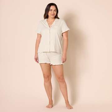 Comfortable Ruffle Detail Pajama Set for Relaxation