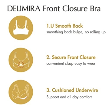 Comfortable Lace Front Closure Bra for Plus Sizes