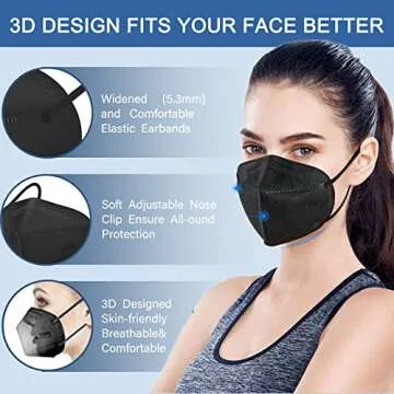 KN95 Face Masks 50 Pcs Breathable Protection K95 Safety