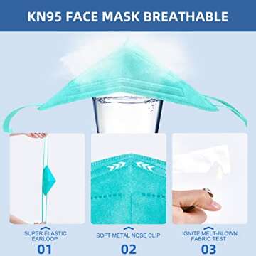 KN95 Face Masks 50 Pcs Breathable Protection K95 Safety