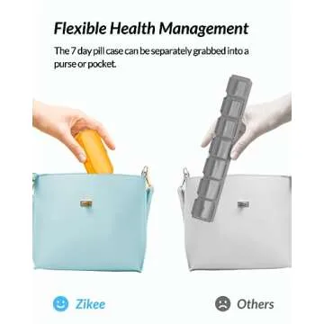 ZIKEE 7 Packs Extra Large Pill Organizer, Portable Pill Box 7 Day for Pocket, Purse, Weekly Pill Case with Dual-Protection Design, Pill Container for Medication, Vitamin, Fish Oil, Supplement