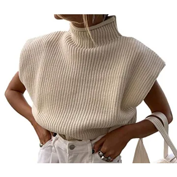 Chic Shoulder Pad Sweater Vest for Flattering Style
