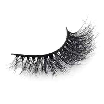 Alluring 3D 100% Siberian Mink Fur False Eyelashes - J49 Cat-Eye Style, Reusable, Hand-made Natural ...