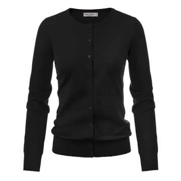 GRACE KARIN Women's Classic Long Sleeve Knit Cardigan Sweaters Casual Open Front Button Down Cardigan S-3XL