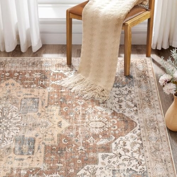 DTICON Washable Boho Rug 5x7 - Stylish & Durable