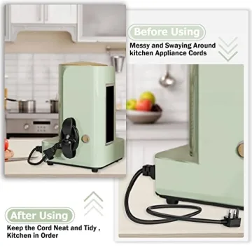 Nearockle Cord Organizer for Kitchen Appliances, Adhesive Cord Holder, Cord Winder for Storage Appliances Stick on Mixer, Blender, Coffee Maker, Pressure Cooker and Air Fryer (3 Pack)