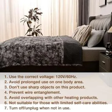 Bearhug Electric Heated Throw Blanket 50" x 60", Reversible Faux Fur & Sherpa, 6 Heating Levels & 4H Auto Off, Over-Heat Protect, ETL Certification, Machine Washable