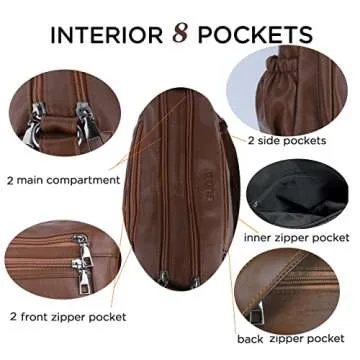 ELDA Soft PU Leather Multi Pocket Crossbody Bags for Women