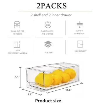 Bealy Stackable Fruit Storage Containers - BPA-Free and Versatile