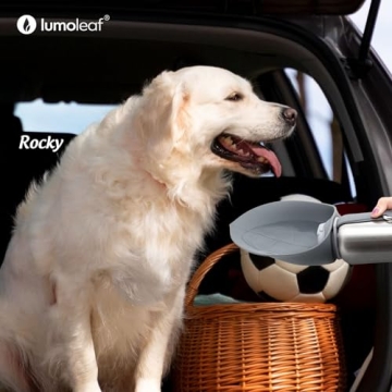 LumoLeaf Portable Dog Water Bottle 27 OZ, Stainless Steel Pet Travel Water Bottle Dispenser for Walking, Hiking and Outdoor, Portable Water Bowl for Large Dogs (Grey)