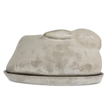 Creative Co-Op Cement Rabbit Planter for Indoor & Outdoor