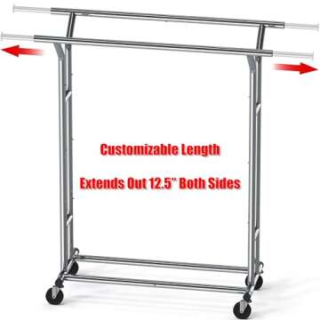 Simple Houseware Heavy Duty Double Rail Clothing Garment Rack, Chrome