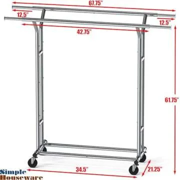 Heavy Duty Double Rail Clothing Garment Rack for Home