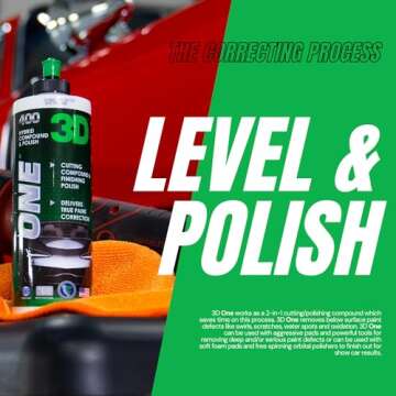 3D One Car Scratch & Swirl Remover - Rubbing Compound & Finishing Polish - Buffing Compound Swirl Remover - True Car Paint Correction 16oz.