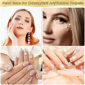 B7000 Rhinestone Bead Glue with Half Pearl for Crafts, 12900Pcs Ivory Flatback Pearls Assorted Size 3/4/5/6/8/10mm Craft Round Pearls for Face Makeup Nail Clothes Shoes Graduation Cap Decorations