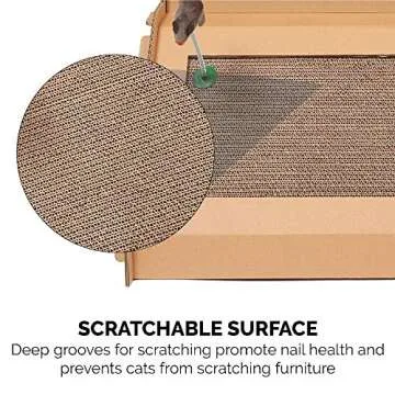 Furhaven Multi-Level Cardboard Cat House w/ Catnip for Indoor Cats, Ft. Scratching Pads & Toys - Farmhouse Corrugated Cat Scratcher Hideout - Cardboard Brown, One Size