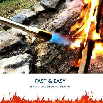 JJGeorge Grill Torch Charcoal Starter for Quick Lighting
