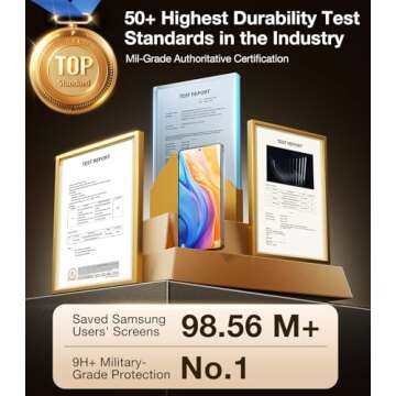 UltraGlass Unbreak Top 9H+ Glass for Samsung Galaxy S25 Ultra Privacy Screen Protector [Military Grade Shatterproof & Longest Durable] 25 Ultra Screen Protector Tempered Glass Anti Spy, 2 Pack