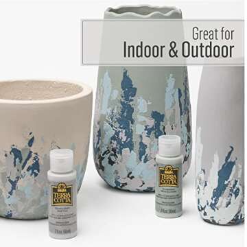 FolkArt Terra Cotta Acrylic Paint Set, Sun-Baked 6 Piece DIY Terra Cotta Acrylic Paint Kit Featuring 6 Colors For DIY Indoor & Outdoor Multi-Surface Craft Projects, 7594, 2 Fl Oz (Pack of 6)