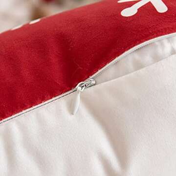 MIULEE Christmas Pillow Covers 18 X 18 Set of 2 Winter Snowflake Decorative Pillow Cases Merry Christmas Red Holiday Decor Throw Cushion Case for Couch Bed Sofa Living Room Bedroom