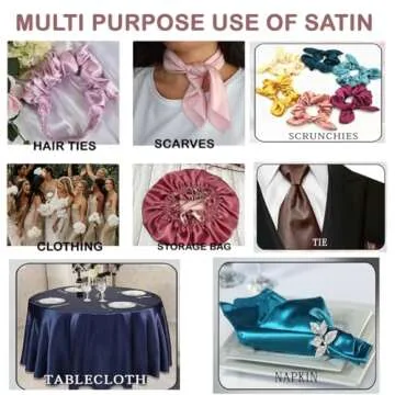 MDS 10 Yard Satin Fabric for Crafts & Wedding Decor